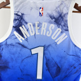 23/24 Timberwolves ANDERSON #1 Blue City Edition Top Quality Hot Pressing NBA Jersey
