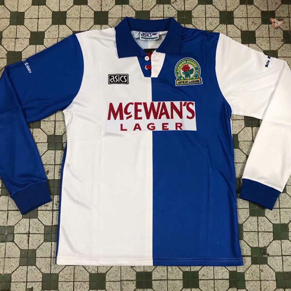 1994/1995 Blackburn Home Long Sleeve Retro Soccer Jersey (长袖)