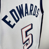 2024 Olympic Game USA EDWARDS # 5 White Basketball Jersey