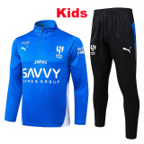25/26 Al Hilal Blue Ｋids Half Pull Tracksuit #E25169(半拉链、童装)