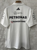 2025 F1 Mercedes White  Polo Racing Suit(翻领)