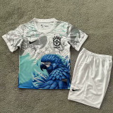 25-26 Brazil Parrot Special Edition White  Kids  Soccer Jersey
