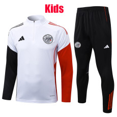 25/26 Ajax White Kids Half Pull Tracksuit #E25125(童装/半拉链)