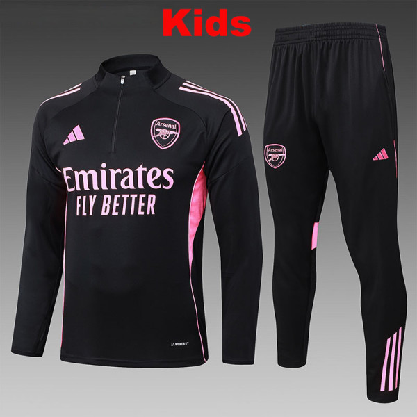 25/26 ARS Black Kids Half Pull Tracksuit #E25187(童装半拉链)