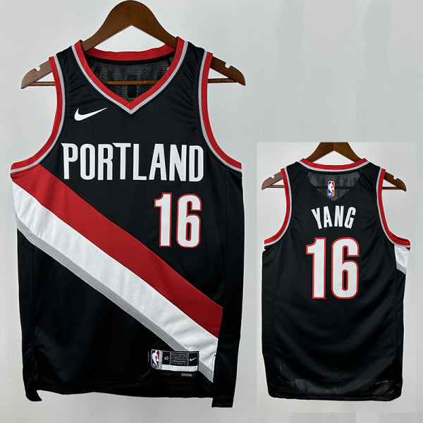 22/23 Trail Blazers  YANG #26 Black Top Quality Hot Pressing NBA Jersey