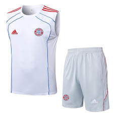 25/26 Bayern  White Retro Training Vest Suit #D25104（蓝色边）