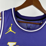 25/26 LAKERS DONCIC #77 Purple Flying Man Top Quality Hot Pressing NBA Jersey(圆领）