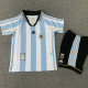 1998 Argentina Home Kids Retro Soccer Jersey