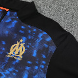 25/26 Marseille Printing Black& Blue Half Pull Tracksuit  (半拉链)
