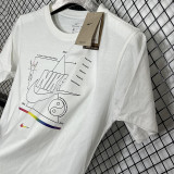 2025 T242 NK Triangle pattern White Pure Cotton  T-shirt