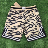25/26 Flying Man Casual NBA Edition Lightning Tiger Pattern Yellow shorts#J2403