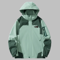 25/26 New THE NORTH FACE Light Green Hooded Waterproof assault suit#防水