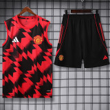 25/26 Man Utd Red & BlackTank top and shorts suit