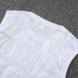 25/26  CHE White inkjet Tank top and shorts suit#D25121