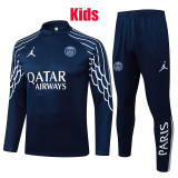 25/26 PSG Jordan Royal Blue Inkjet Kids Half Pull Tracksuit#E25154 (童装\半拉链)