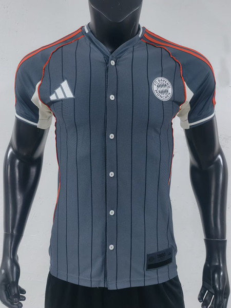 25/26  Bayern  Grey Casusl Edition Madrid Baseball jersey