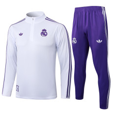 25/26  RMA White Retro Edition Half Pull Tracksuit #B2513 (半拉链)