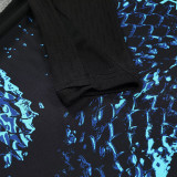 25/26 INT Snake Pattern Black Half Pull Tracksuit  (半拉链)