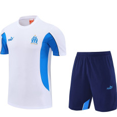 25/26  Marseille White &Blue Training Short Suit(白蓝）