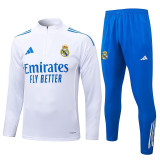 25/26  RMA White &Blue Half Pull Tracksuit #B2568(半拉链)