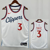 24/25 Clippers PUAL # 3 White Top Quality Hot Pressing NBA Jersey