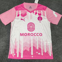 25-26 Morocco Pink & White Training Shirts(胸前MOROCCO 广告）