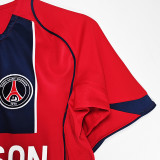 2004-2005 PSG Paris Away Red Retro Soccer Jersey(8A)