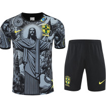 25-26 Brazil Jesus Statue Grey Training Short Suit