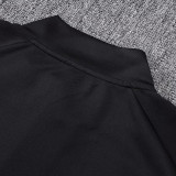 25/26  Man Utd Black  Jacket Tracksuit#A2526（蓝色侧边）