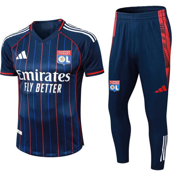 25/26 Lyon Away  Player Version  Soccer Jersey&Royal Blue pants