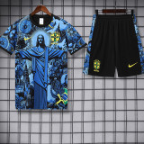 25-26 Brazil Jesus Statue Blue Training Short Suit