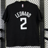 2025 T261 Clippers  LEONARD # 2  Pure Cotton  Black T-shirt