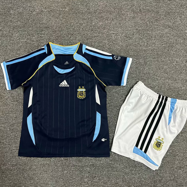 2006 Argentina Away Kids Retro Soccer Jersey