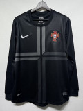 2012 Portugal Black Long Sleeve Retro Soccer Jersey