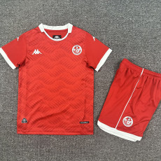 25/26 Tunisia Home Kids Soccer Jersey