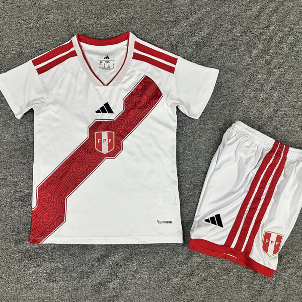 26-27 Peru Home Kids Soccer Jersey