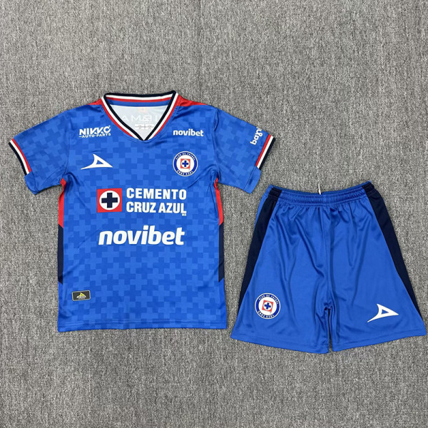 25/26 Cruz Azul Home Kids Soccer Jersey