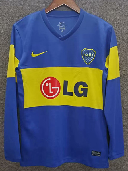 2011/2012 Boca Juniors Home Long Sleeve  Retro Soccer Jersey