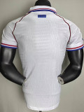 1998 France Away Player Version Retro Soccer Jersey(右胸带小字)
