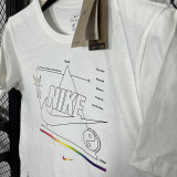 2025 T242 NK Triangle pattern White Pure Cotton  T-shirt