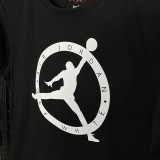 2025 T244 Flying Man Co branded Edition Black  Pure Cotton T-shirt