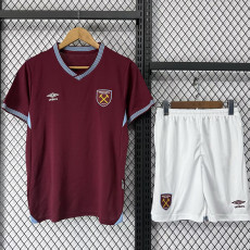 25/26  West Ham Home  Kids  Soccer Jersey
