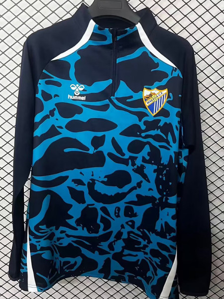 25/26 Málaga CF Blue &Royal Blue Half Pull Tracksuit (半拉链)