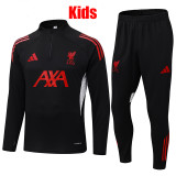 25/26 LIV Black Half Pull Kids Tracksuit  (童装、半拉链)