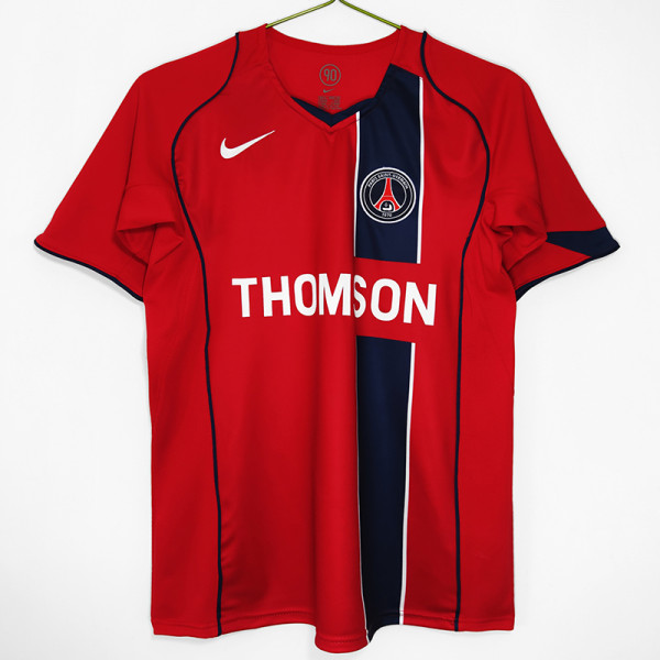 2004-2005 PSG Paris Away Red Retro Soccer Jersey(8A)