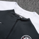25/26 CHE Dark Grey Kids Half Pull Tracksuit #E25135 (童装、半拉链)