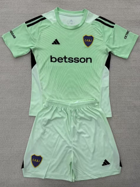 25/26 Boca Juniors Goalkeeper Green  Kids Soccer Jersey
