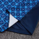 25-26 PSG Grid inkjet Royal Blue Half Pull Tracksuit #B2566 (半拉链)