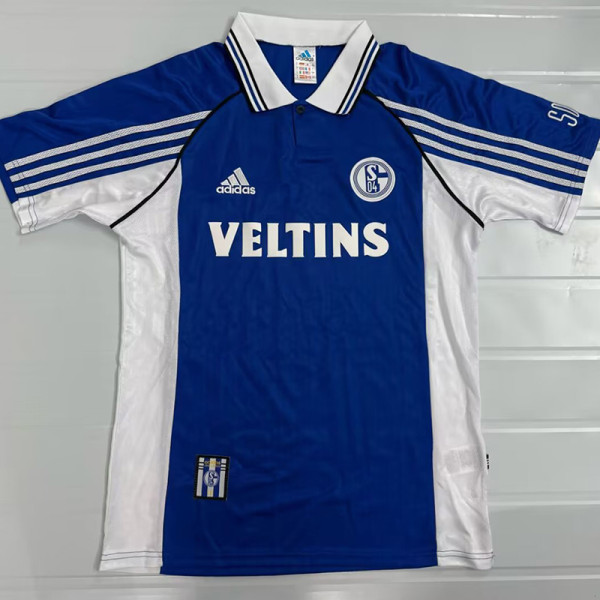 1998/2000 Schalke 04 Home  Retro  Soccer Jersey