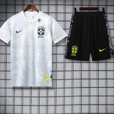 25-26 Brazil White Training Short Suit